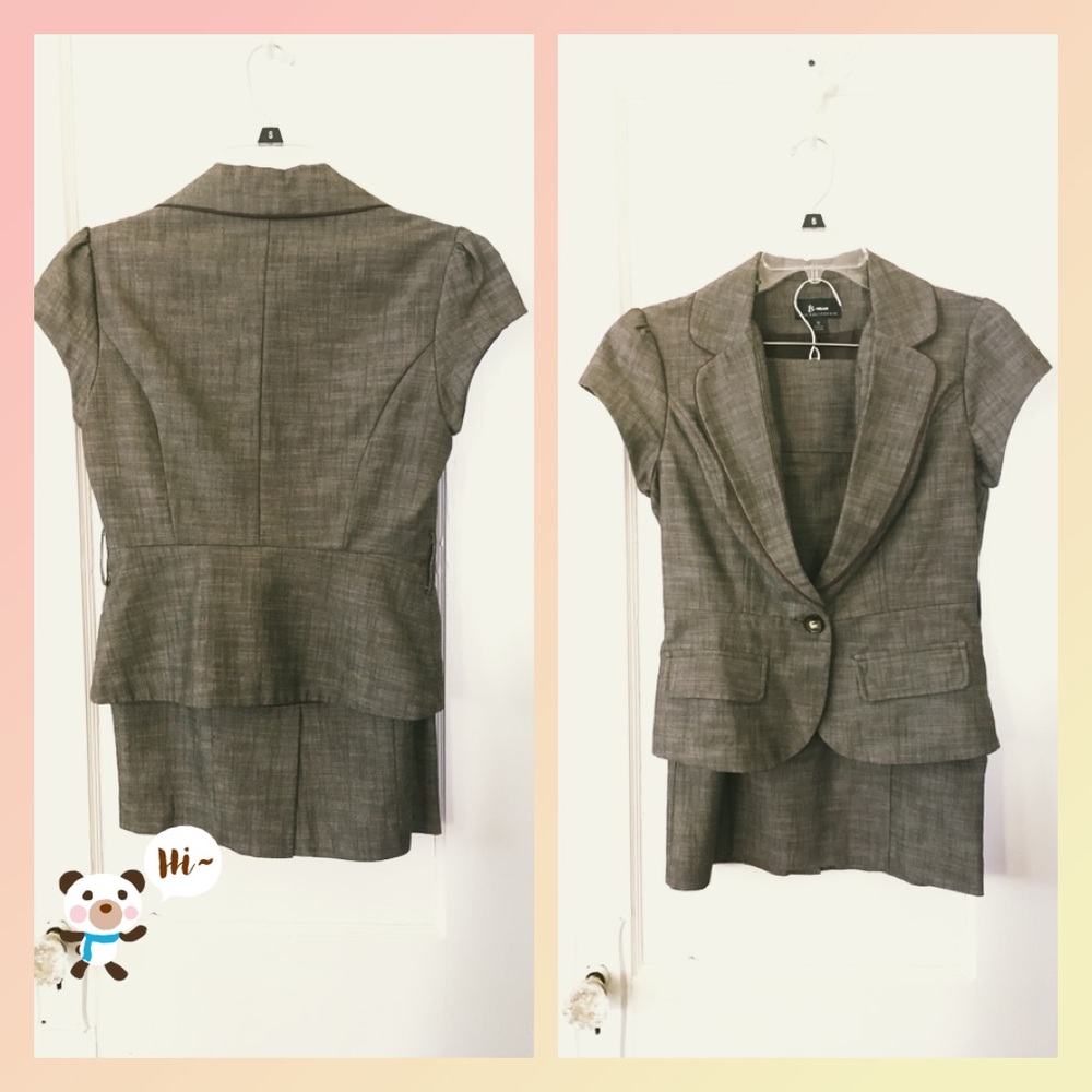 Super CUTE skirt suit, Brown